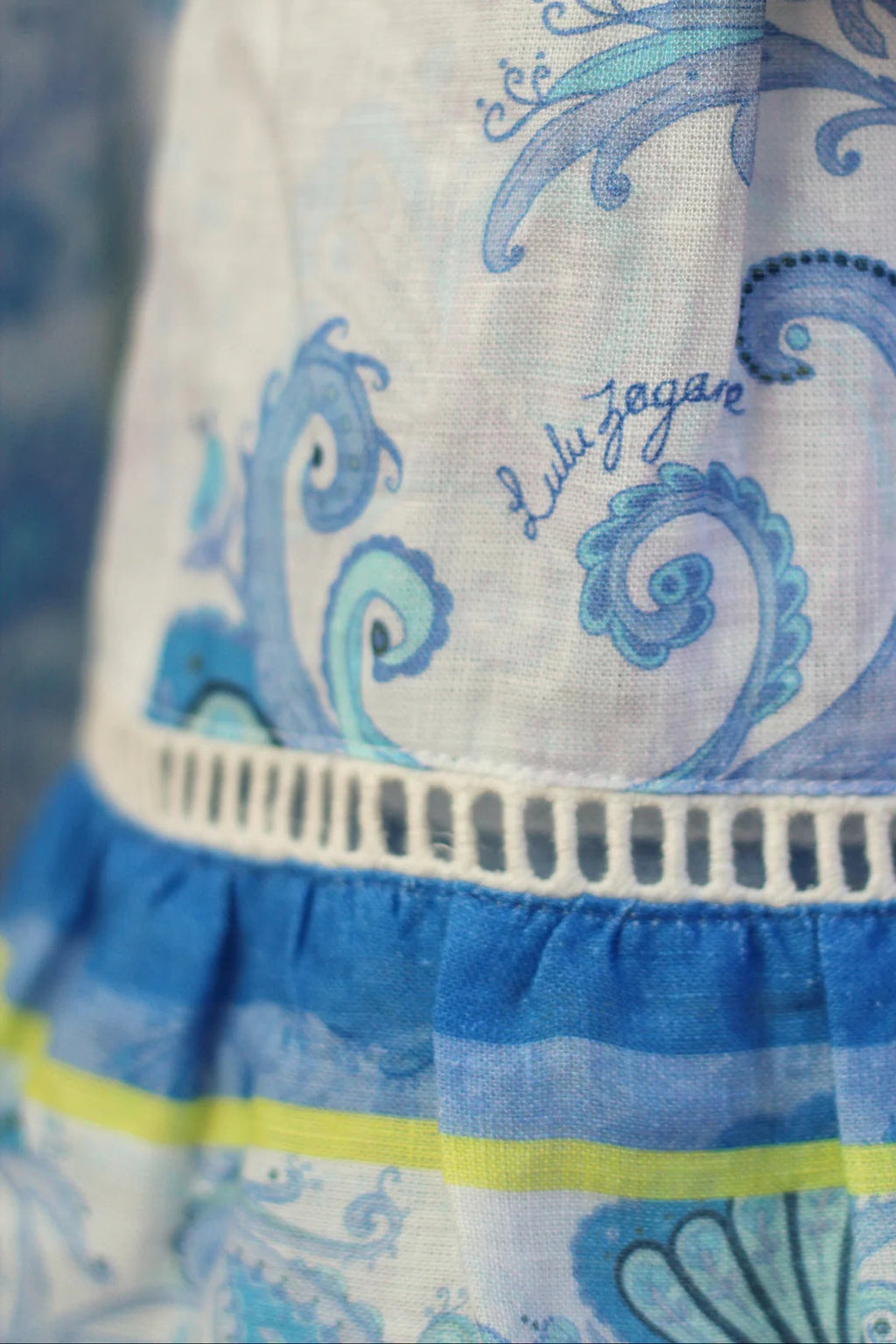 Vicky Floral Print Puff Sleeve Mini Dress in Blue Avalabel