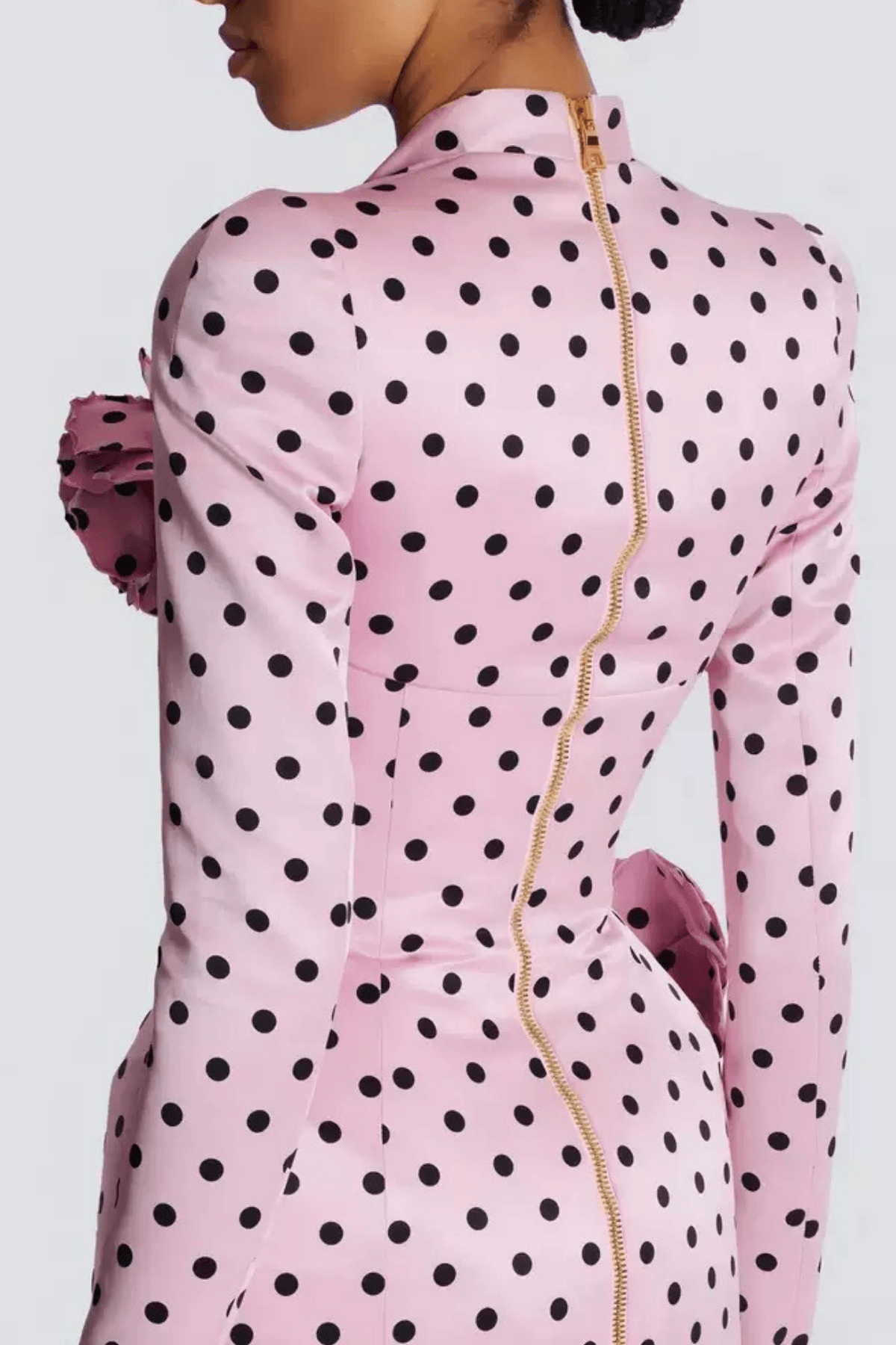Kristin Pink Polka Dot Satin Mini Dress Avalabel