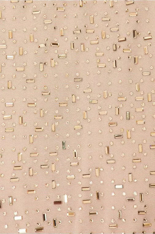 Vivien Flower Sequin Cutout Maxi Dress in Apricot Avalabel