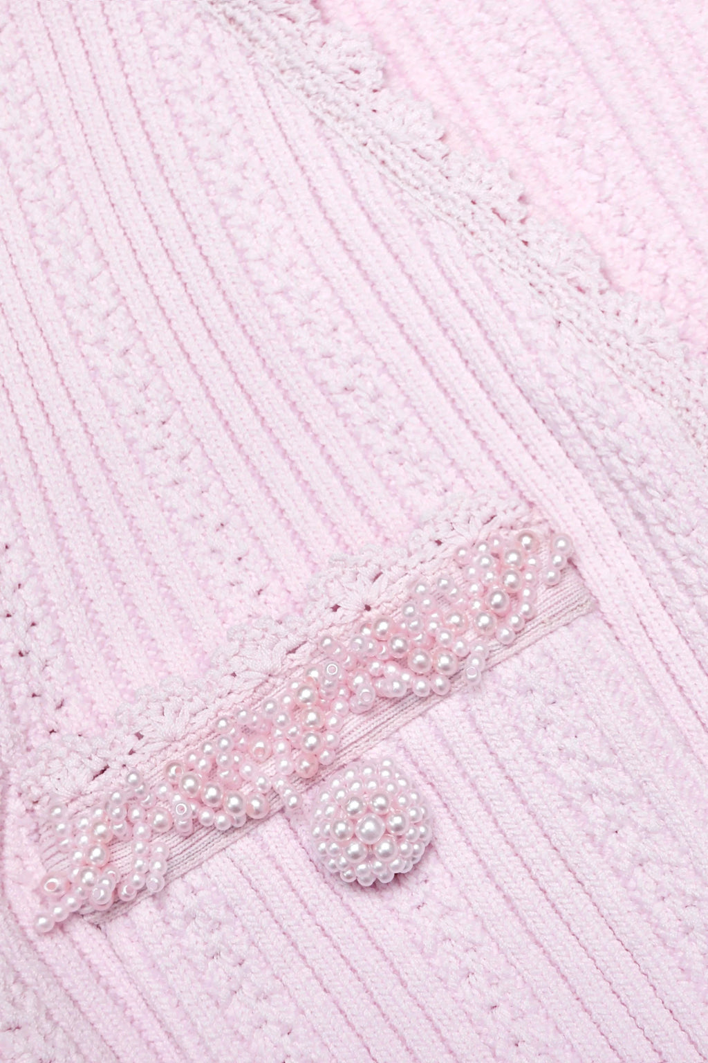 xylia Pink Pearl Trim v-neck Knit Mini Dress Avalabel