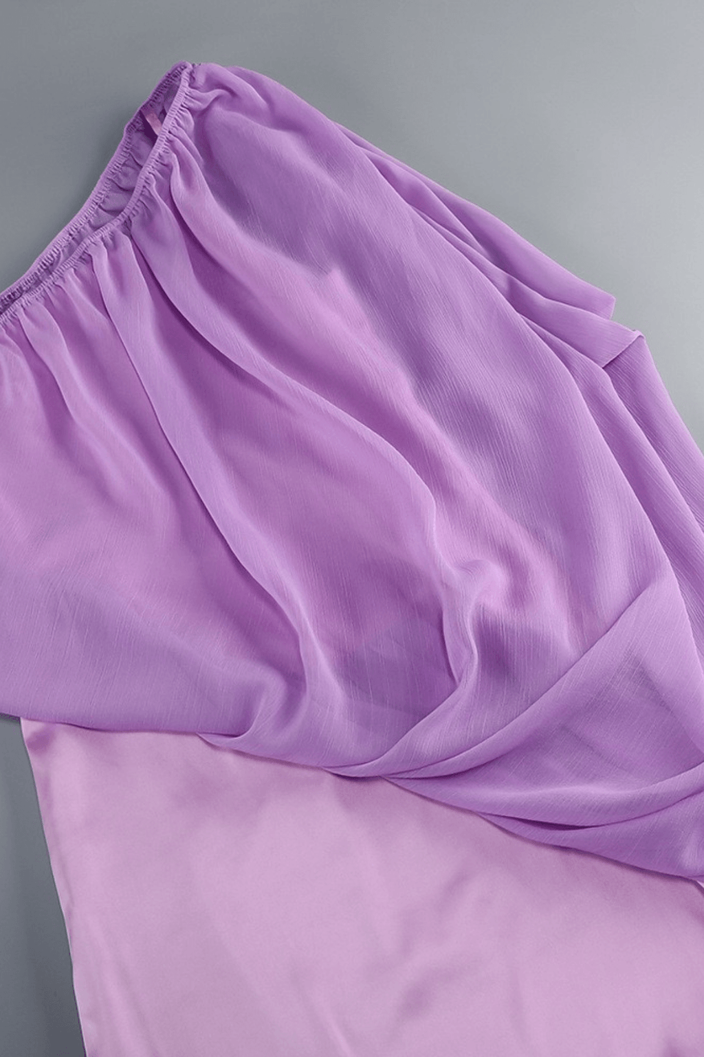 Audrey Lavender One Shoulder Draped Ruched Dress Avalabel