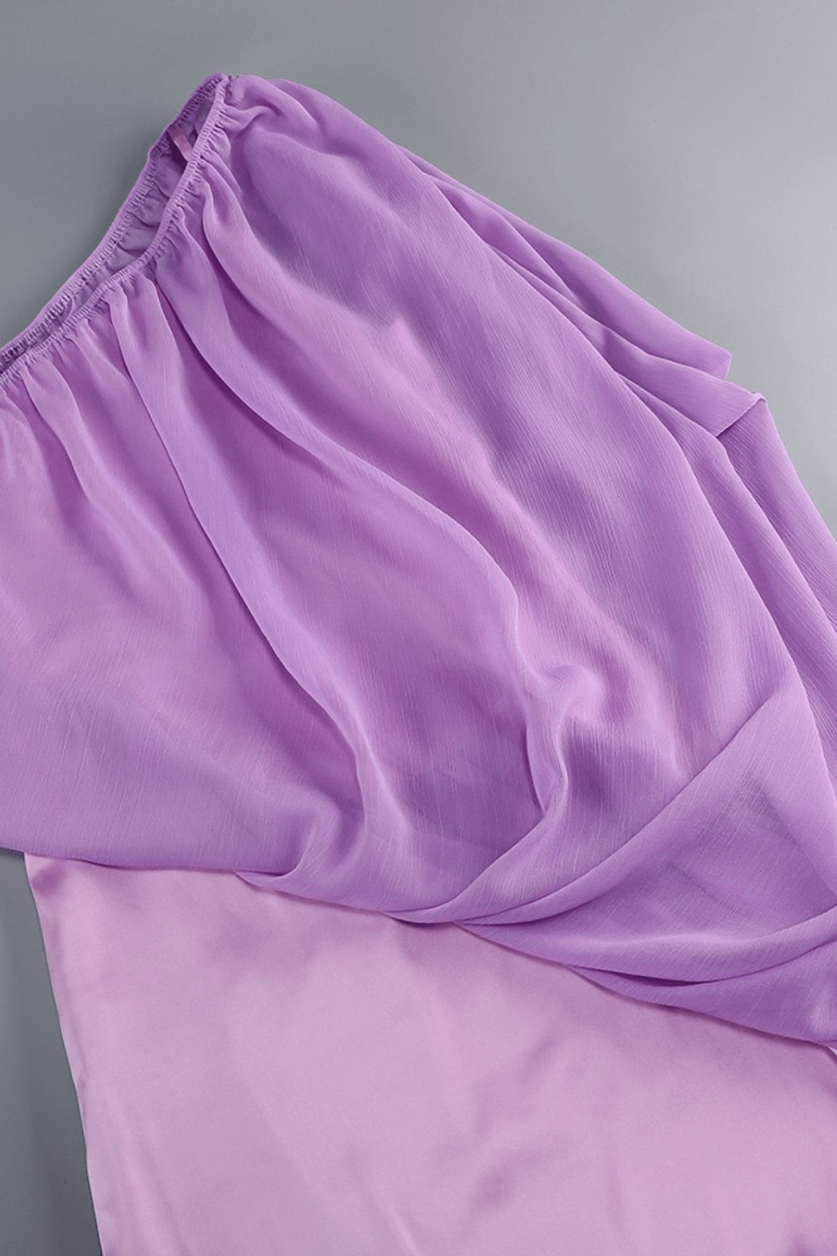Audrey Lavender One Shoulder Draped Ruched Dress Avalabel