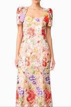 trista multicolor Square Neck backless Mesh Embroidered Fishtail maxi Dress Avalabel
