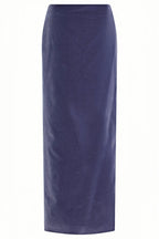purple Asymmetrical cropped top velvet skirt two-piece set Avalabel