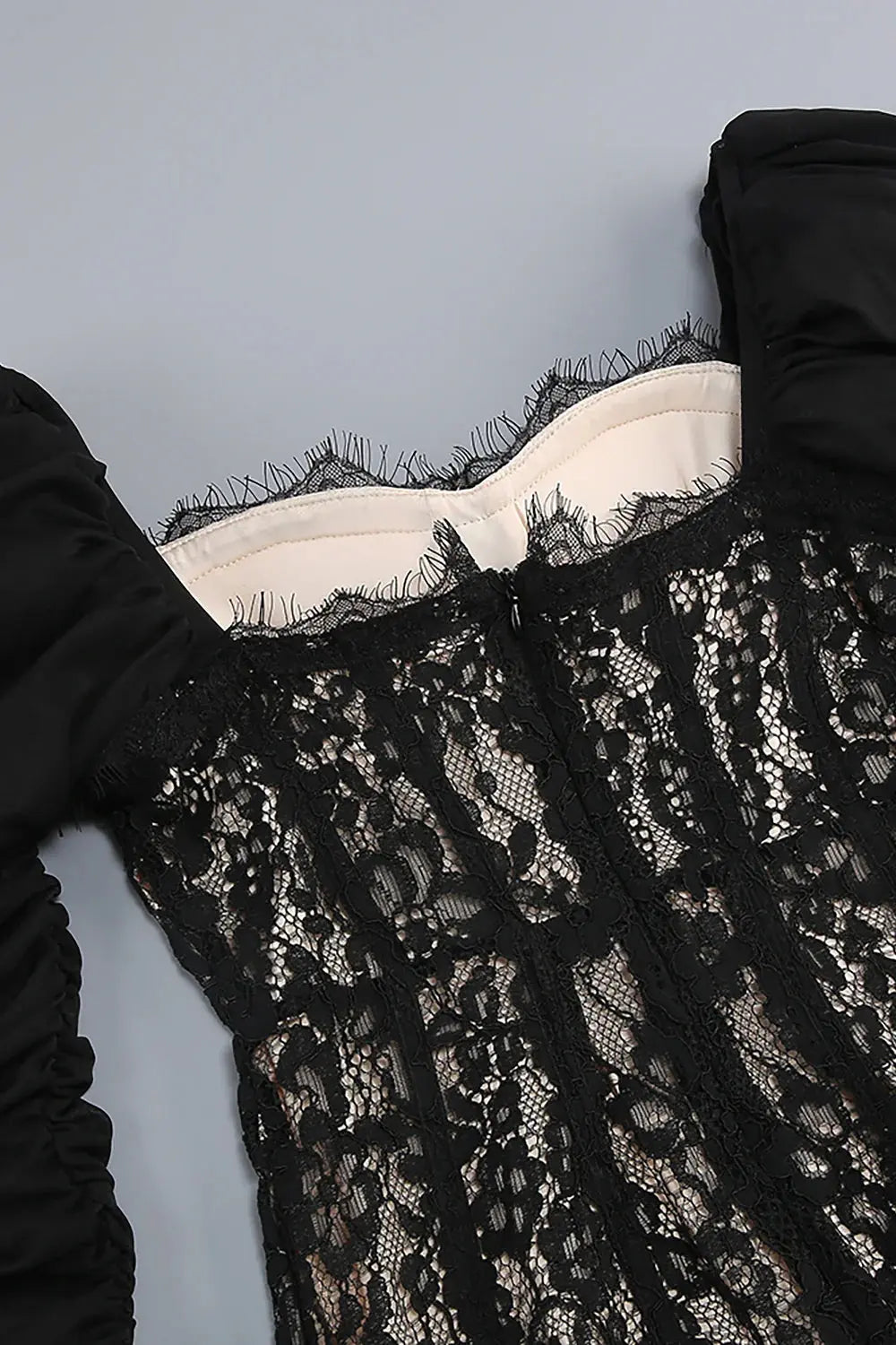 wendy square neck lace maxi dress in black Avalabel