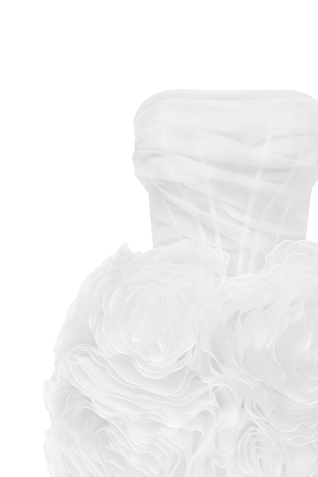 Georgia Appliquéd Organza White Mini Dress Avalabel