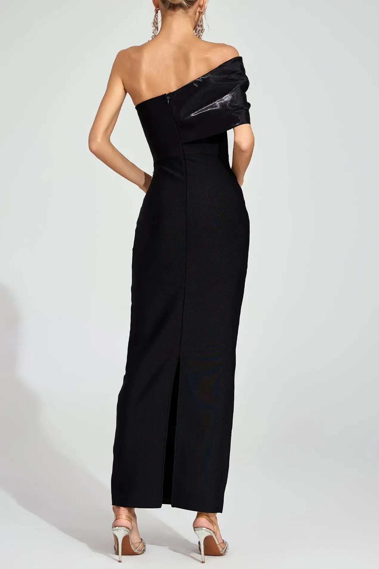 Xaviera Black Diamond Bandage Strapless Maxi Dress Avalabel