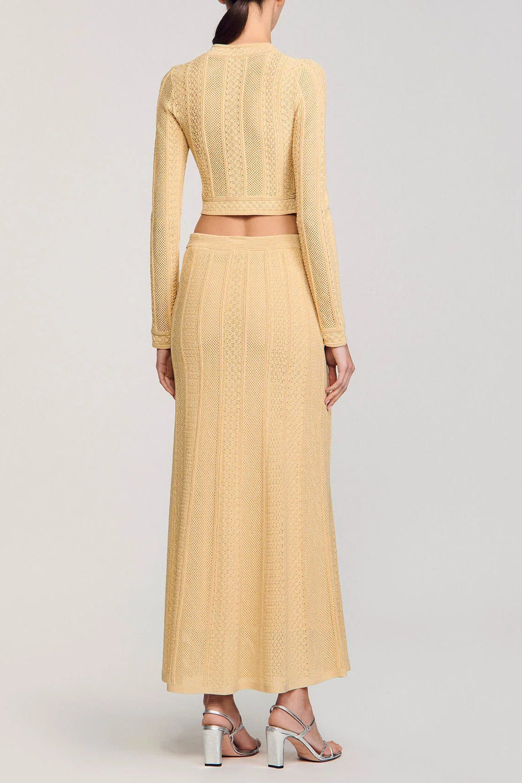 tiffany knit top maxi skirt in yellow Avalabel