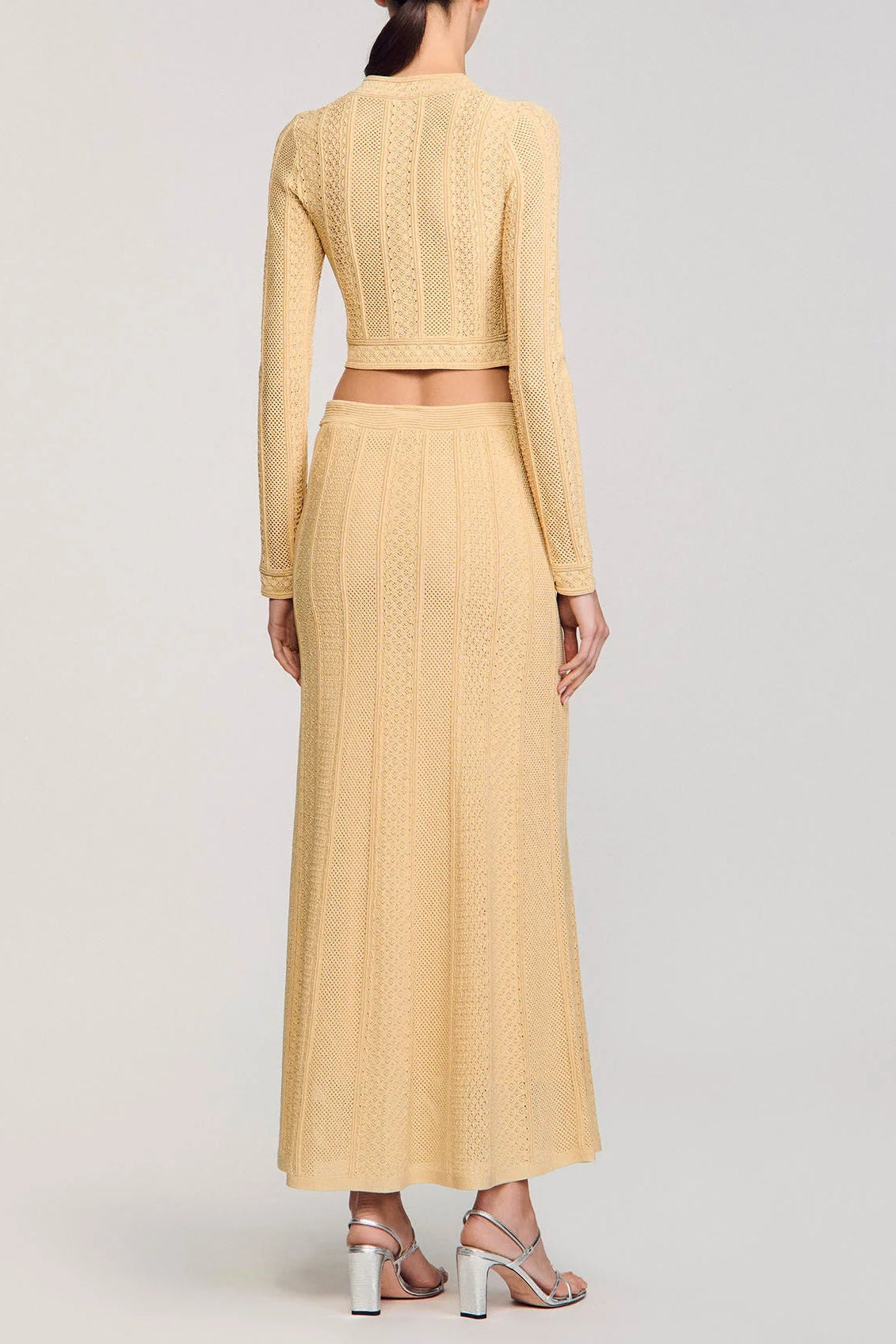 tiffany knit top maxi skirt in yellow Avalabel