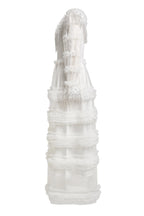 Kimberley White Beaded Frill Round Neck Midi Dress Avalabel
