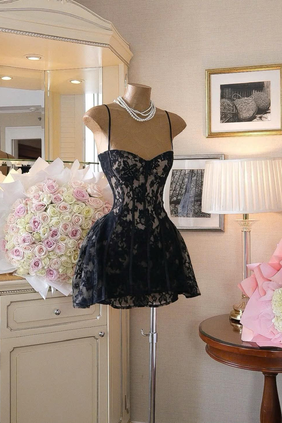 Alessia Lace Mini Dress Avalabel