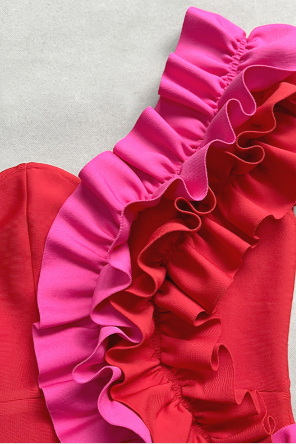 Keyla Ruffle Trim Bodycon Mini Dress Avalabel