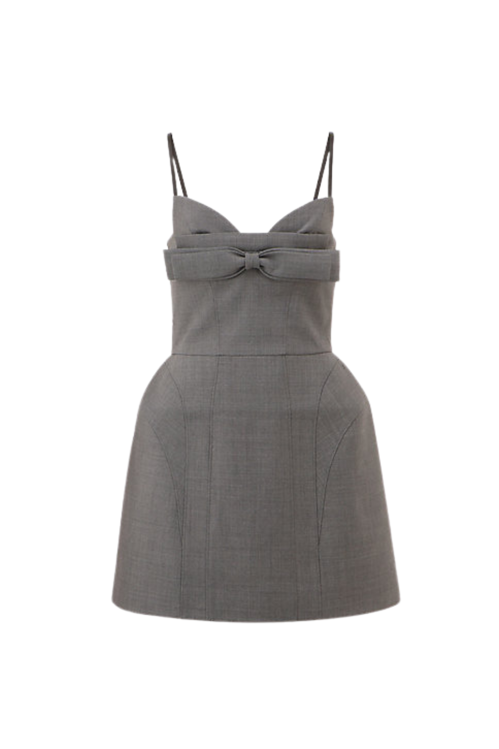 Arabela Bow-Embellished Mini Dress in Grey Avalabel