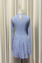 Long Sleeve Mini Dress In Grey Avalabel
