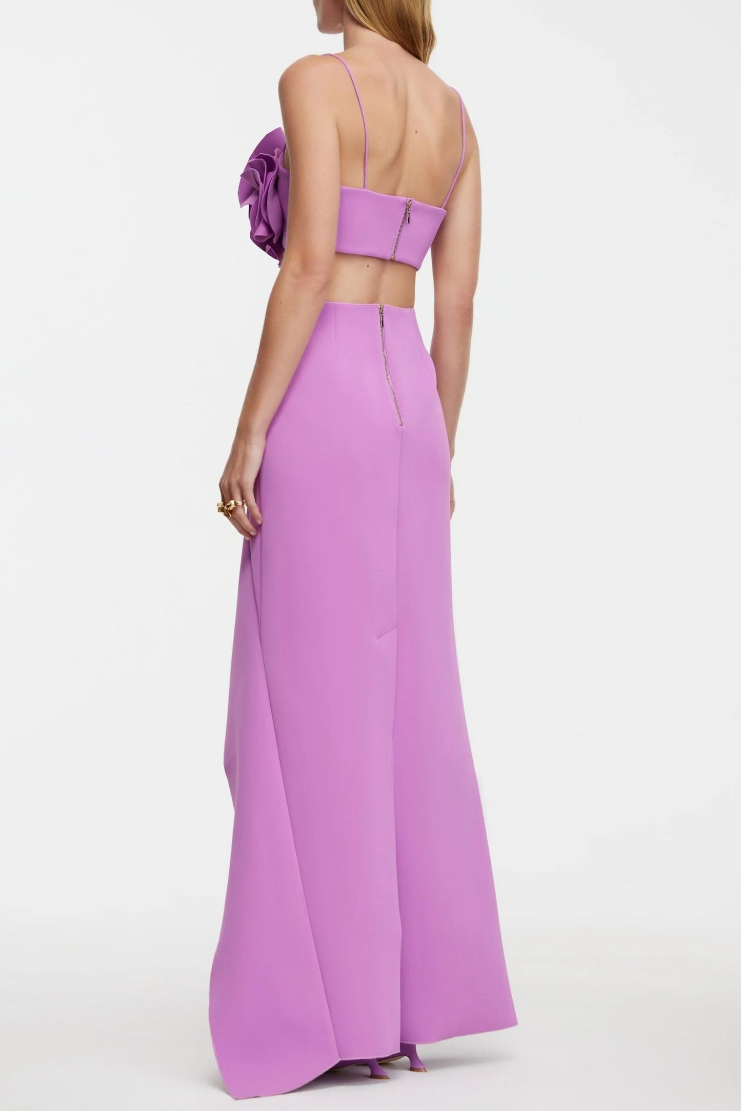 Irregular Ruffle Fishtail Skirt in Purple