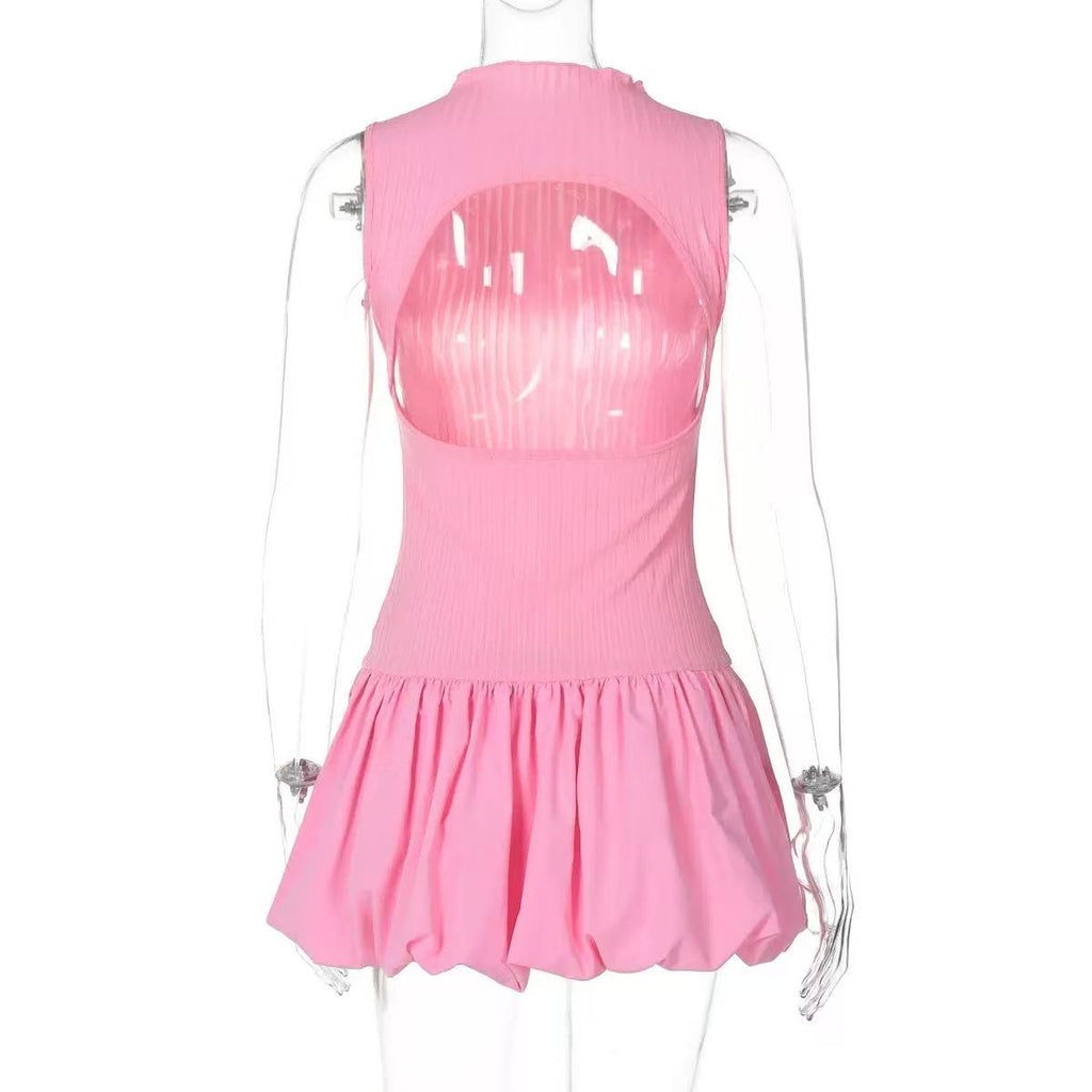 Backless Bubble Mini Dress Avalabel