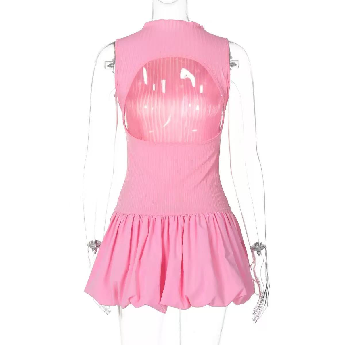 Backless Bubble Mini Dress Avalabel