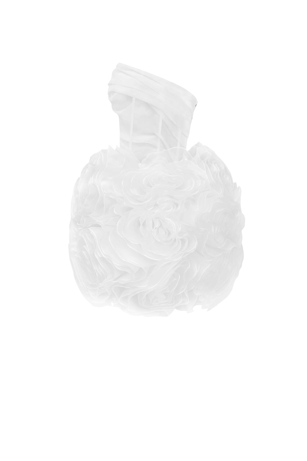 Georgia Appliquéd Organza White Mini Dress Avalabel