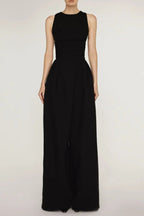 VEST HIGH WAIST WIDE LEG LONG SKIRT SUIT IN BLACK Avalabel