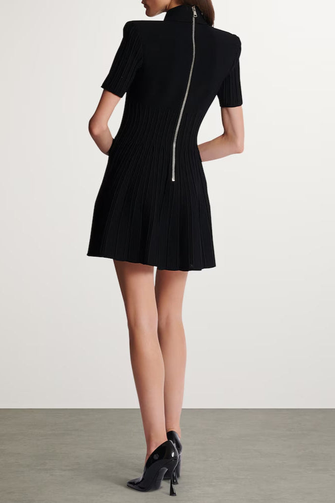 Kristin Black Knitted Mini Dress Avalabel