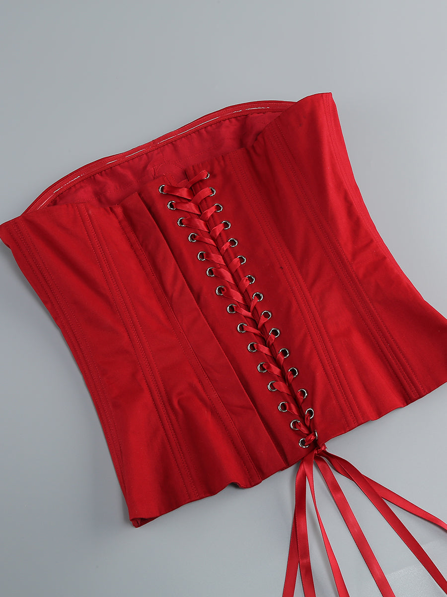 Clegg Red Corset Flower Two-Piece Set - Red Avalabel