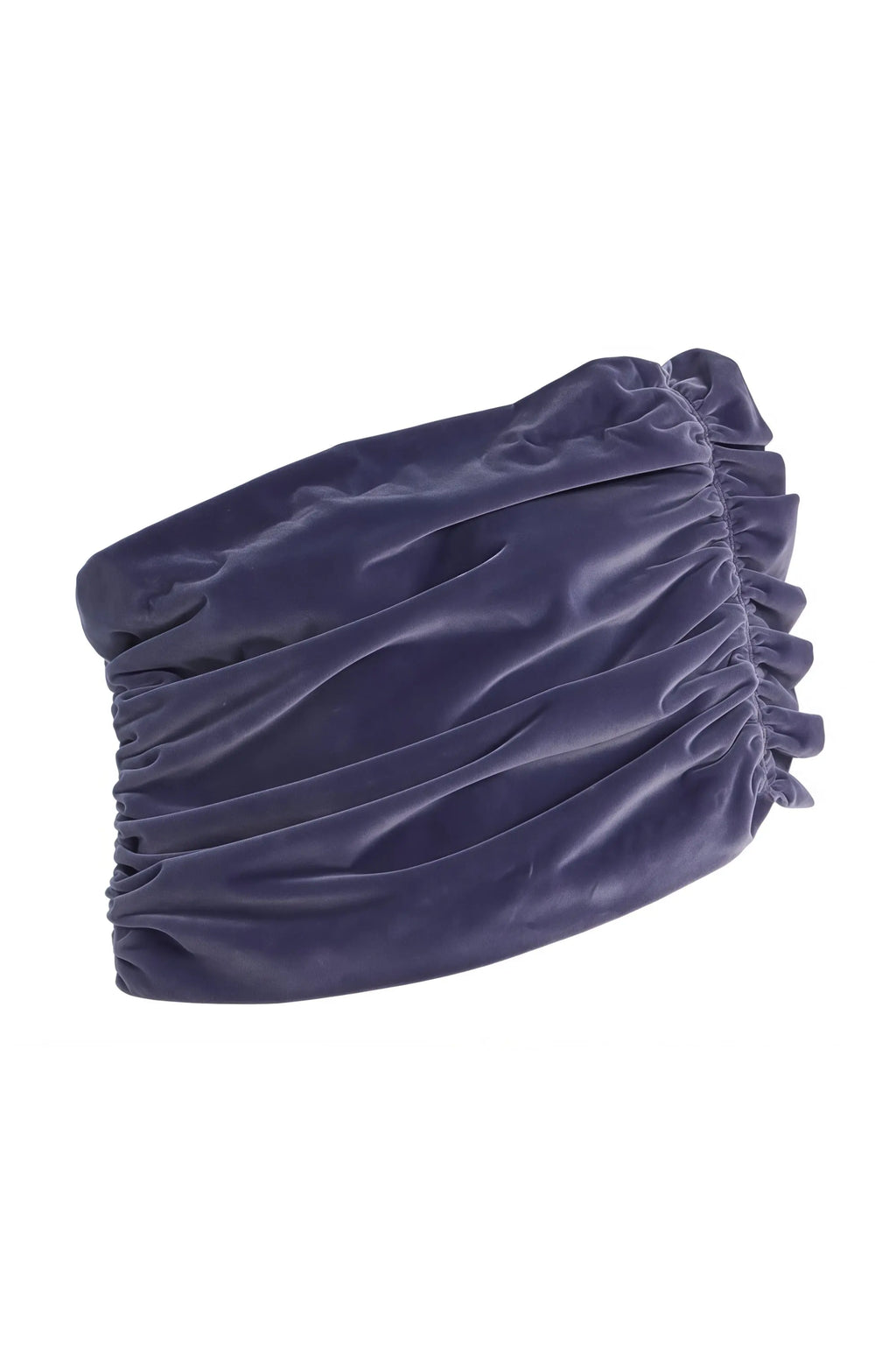 purple Asymmetrical cropped top velvet skirt two-piece set Avalabel