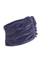 purple Asymmetrical cropped top velvet skirt two-piece set Avalabel