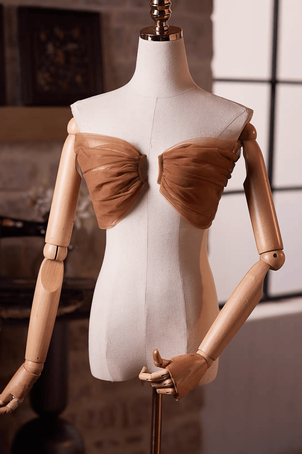 Brown Sheer Tulle Wrap Evening Shawl Avalabel