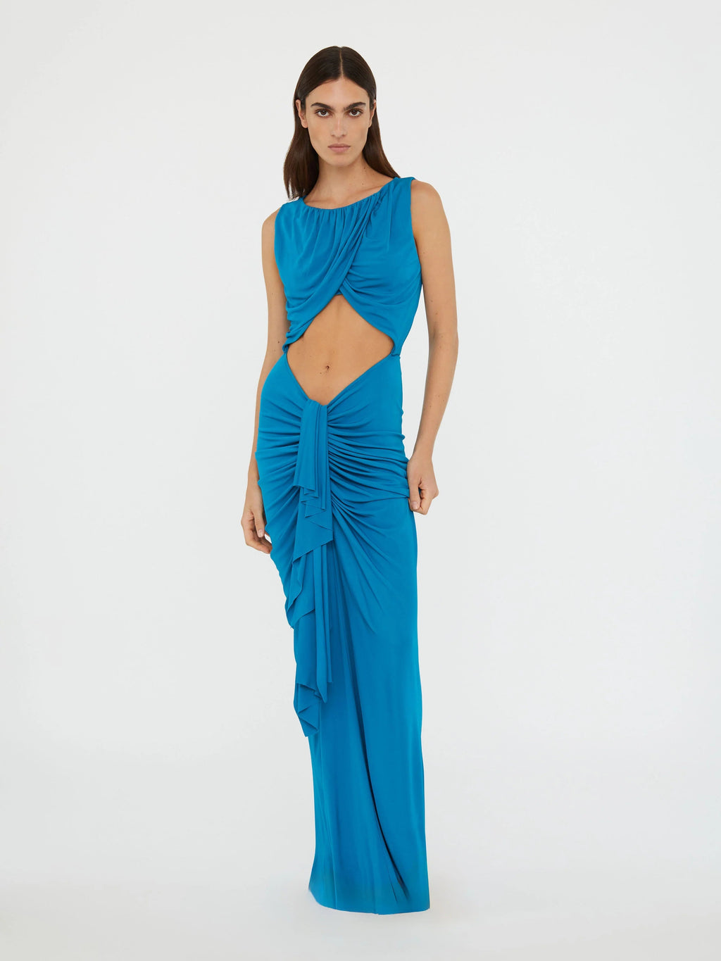 Lily Drape Disconnect Tank Maxi Dress in Blue Avalabel