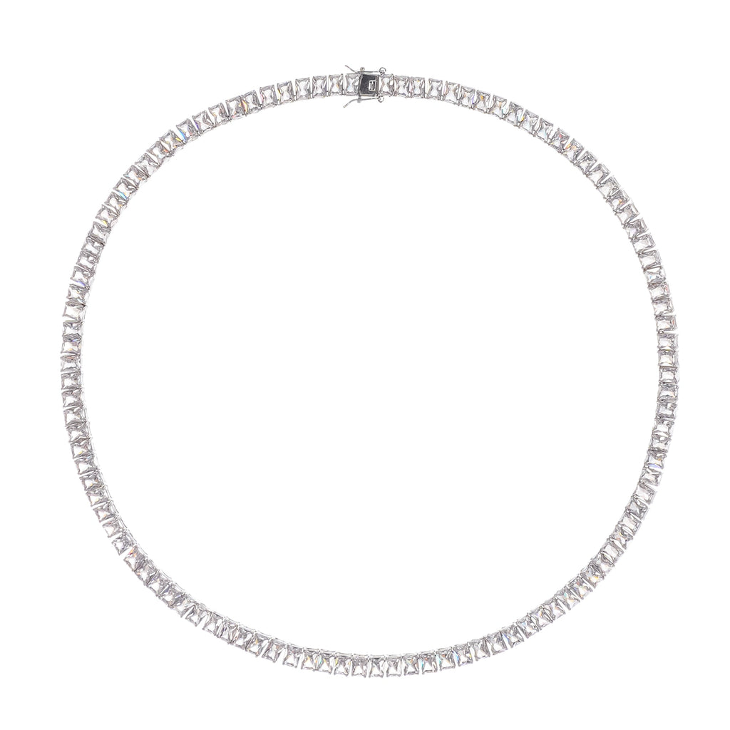 Florence Silver Tone Crystal Embellished Necklace Avalabel