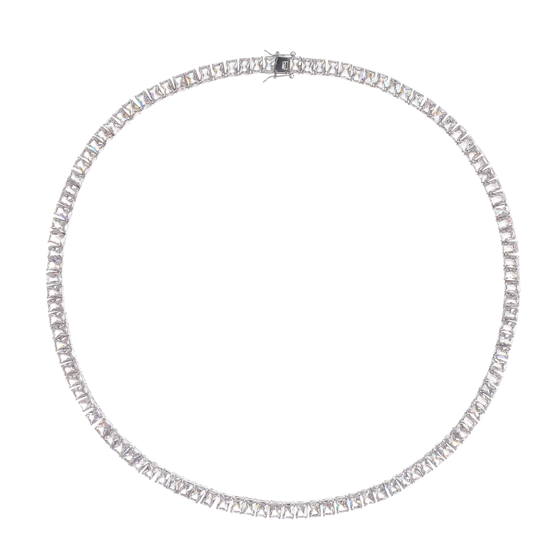 Florence Silver Tone Crystal Embellished Necklace Avalabel