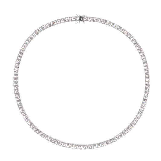 Florence Silver Tone Crystal Embellished Necklace