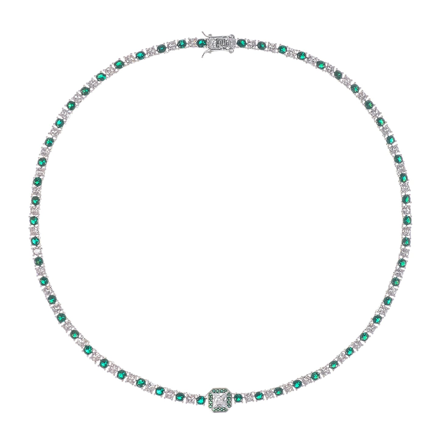 Héloïse Green Crystal Embellished Necklace Avalabel