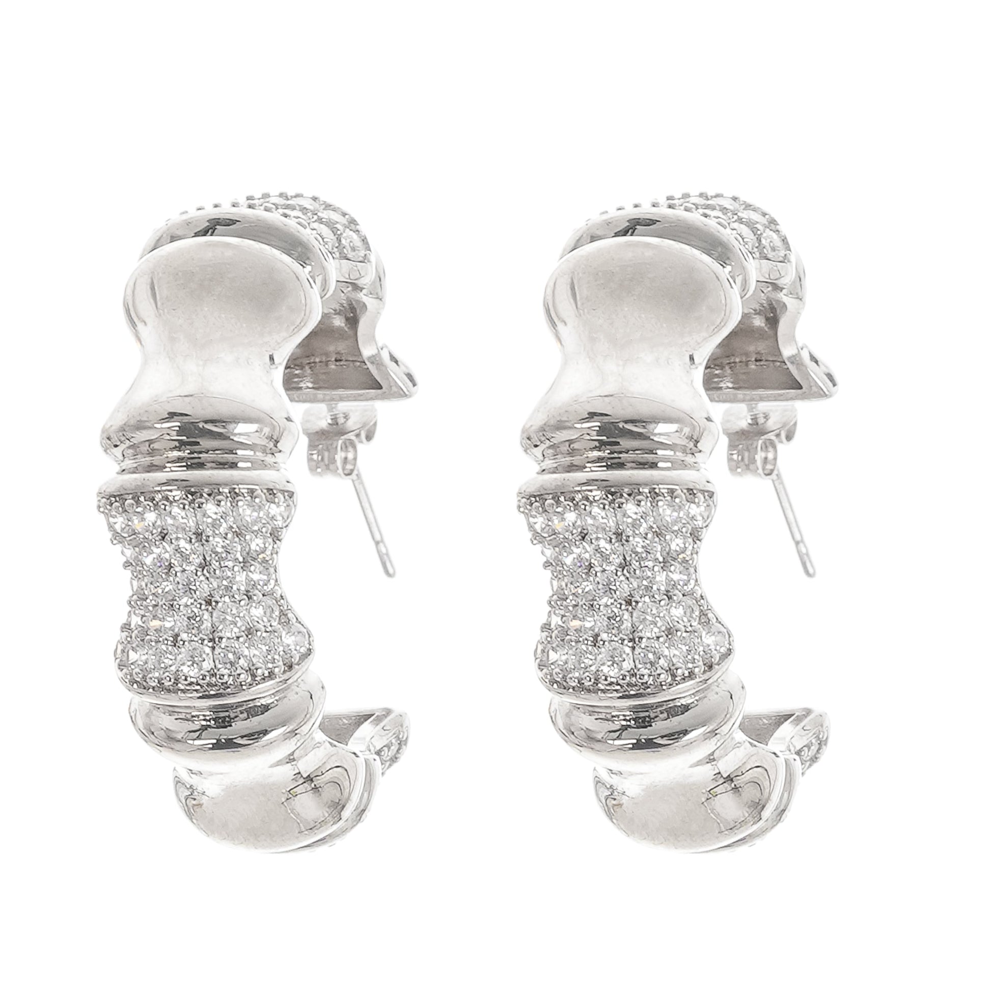 Léa Silver Tone Crystal Embellished Earrings Avalabel
