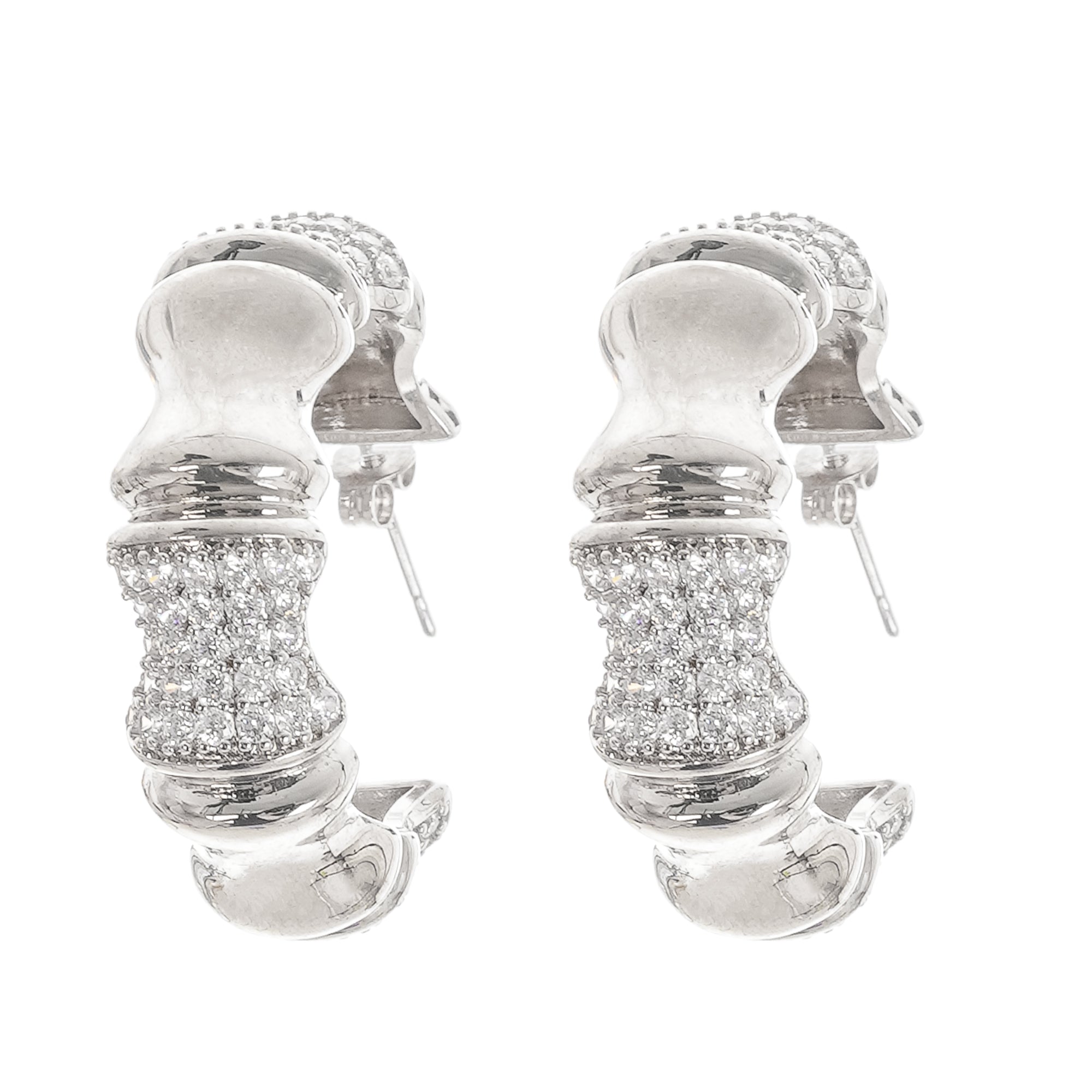 Léa Silver Tone Crystal Embellished Earrings Avalabel