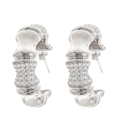 Léa Silver Tone Crystal Embellished Earrings Avalabel