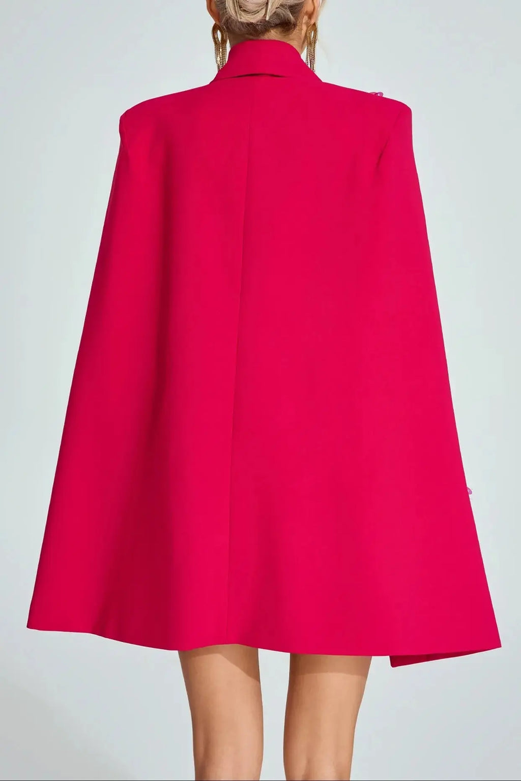 katherine Rose Red Cape-Sleeve Blazer mini Dress Avalabel