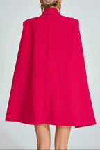 katherine Rose Red Cape-Sleeve Blazer mini Dress Avalabel
