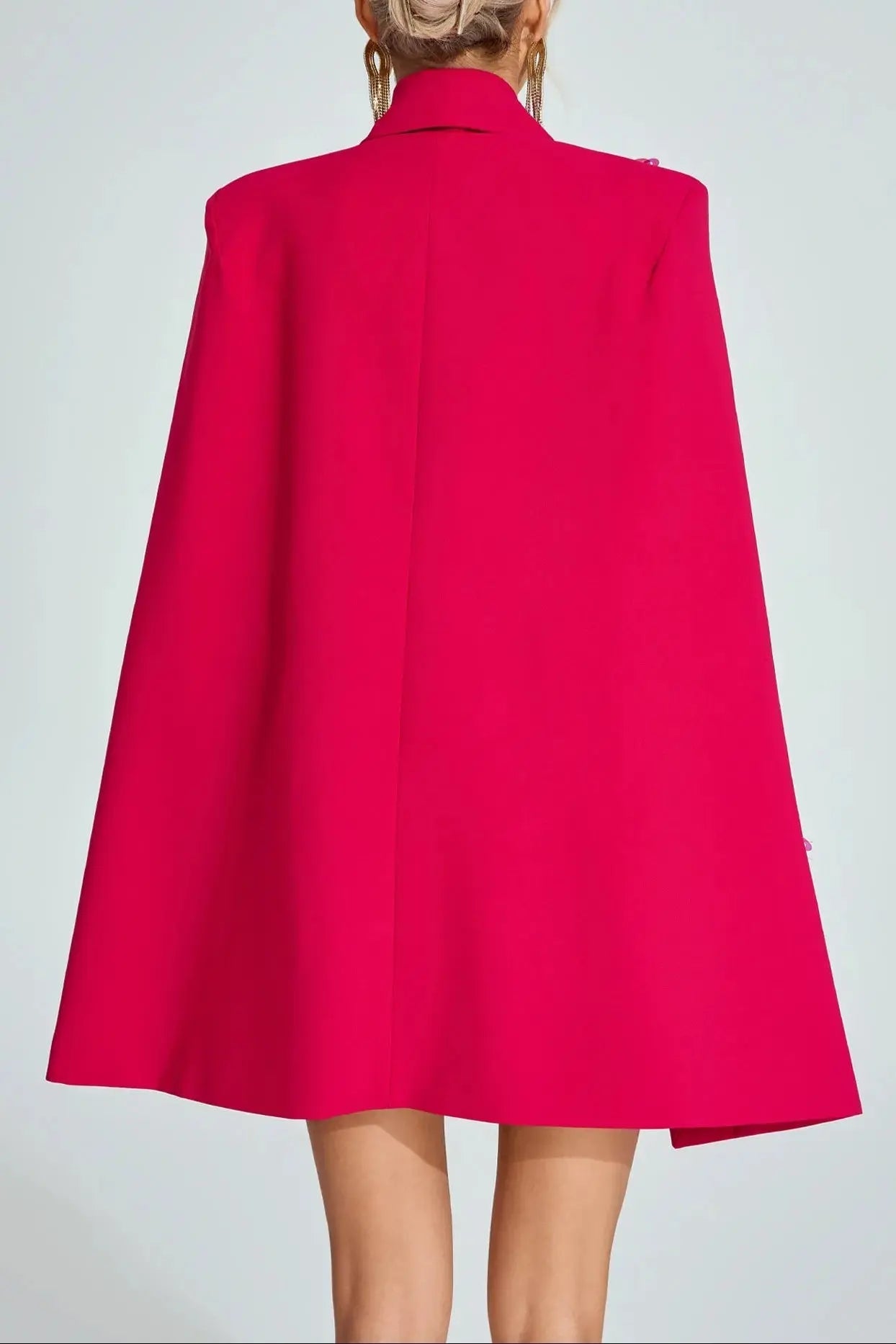 katherine Rose Red Cape-Sleeve Blazer mini Dress Avalabel