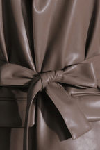 Amy Faux Leather Lapel Sleeveless Jacket Avalabel