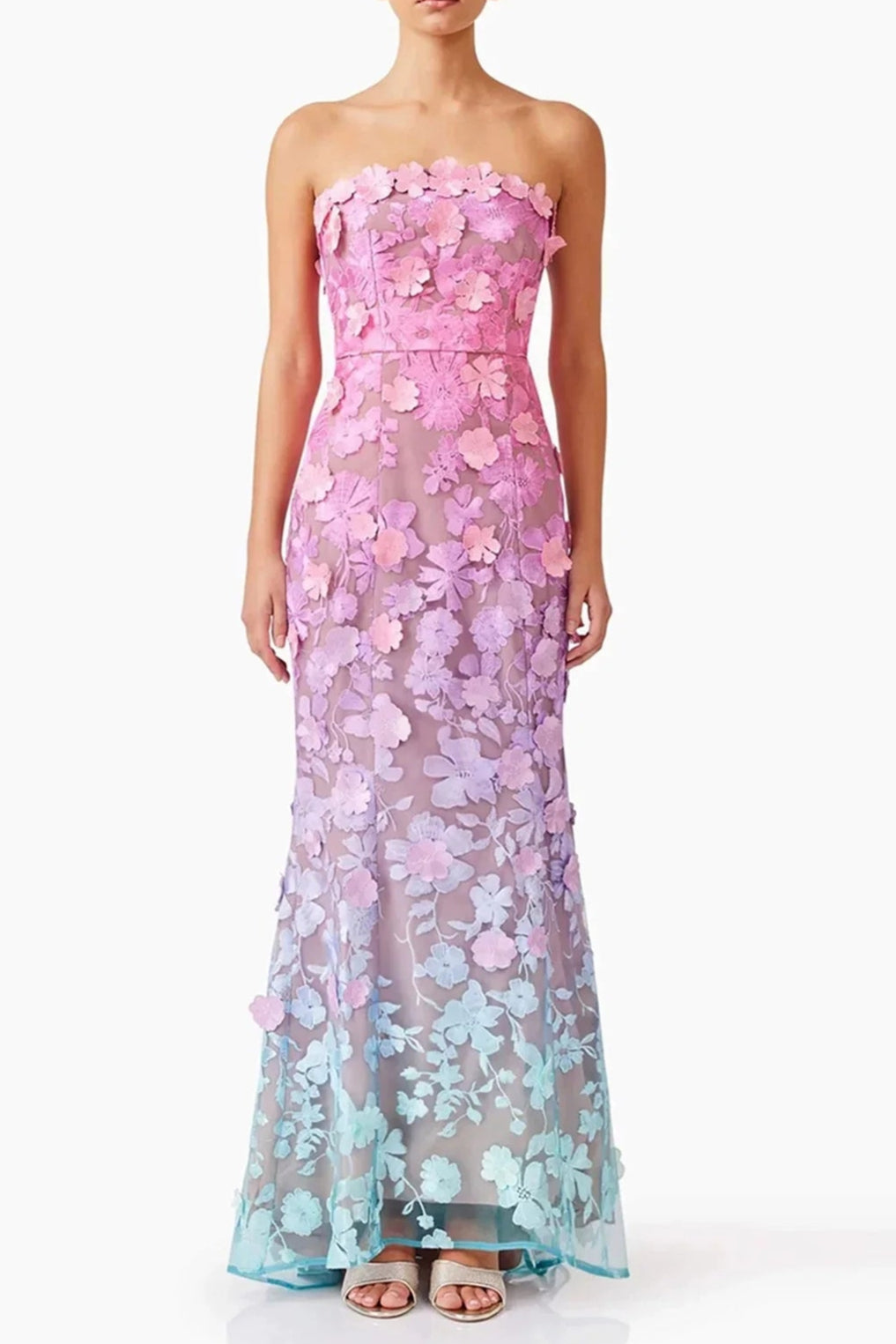 Off-Shoulder Sleeveless Gradient Dress Avalabel