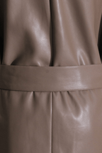 Amy Faux Leather Lapel Sleeveless Jacket Avalabel