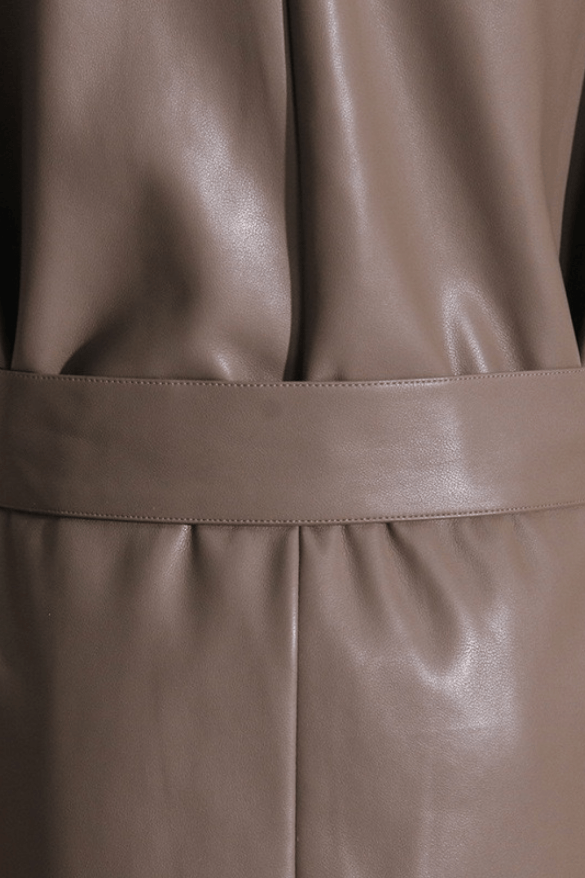 Amy Faux Leather Lapel Sleeveless Jacket Avalabel