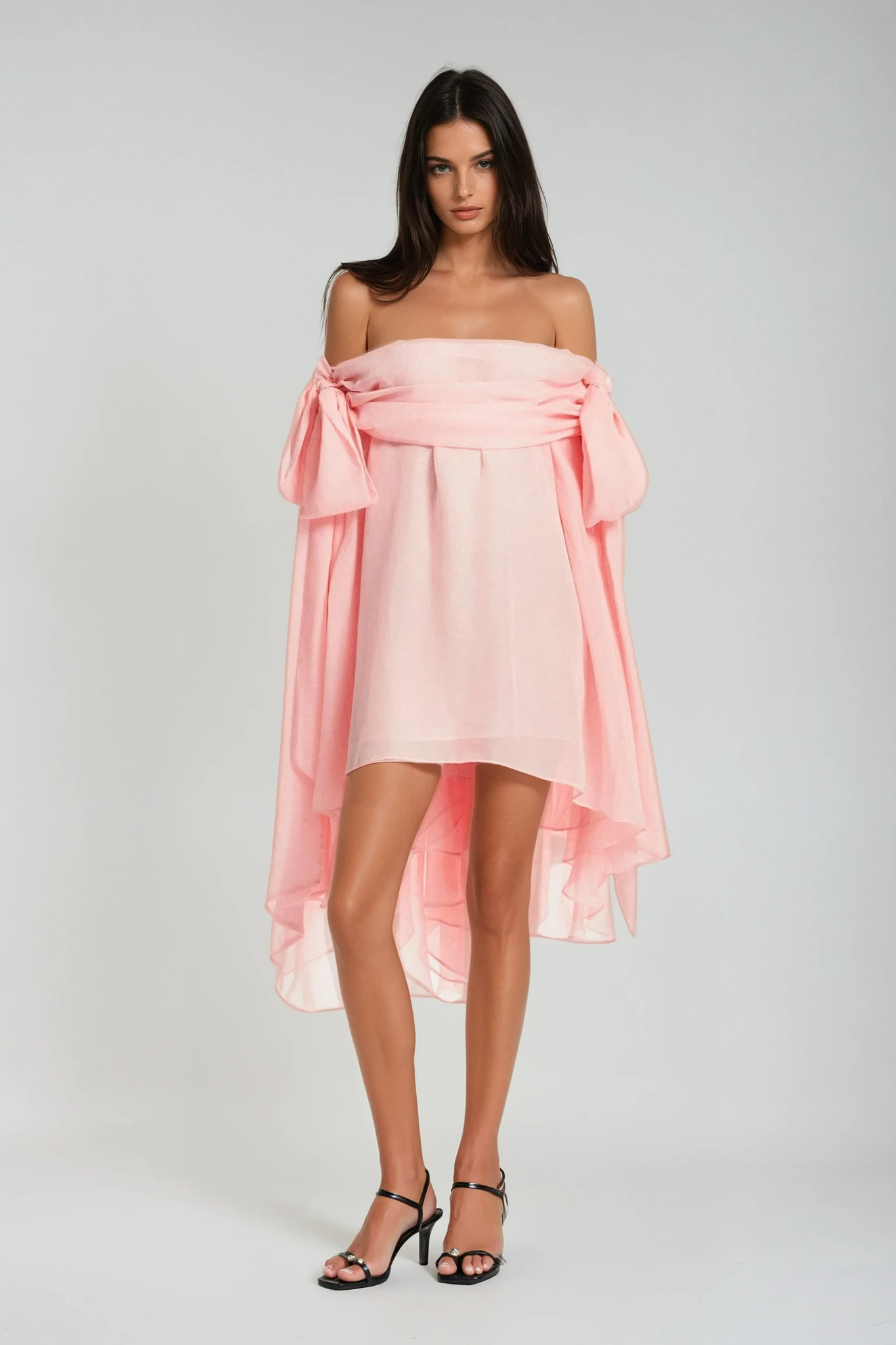Pink Off Shoulder Mini Dress & Shorts Set Avalabel