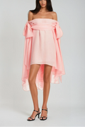 Pink Off Shoulder Mini Dress & Shorts Set Avalabel