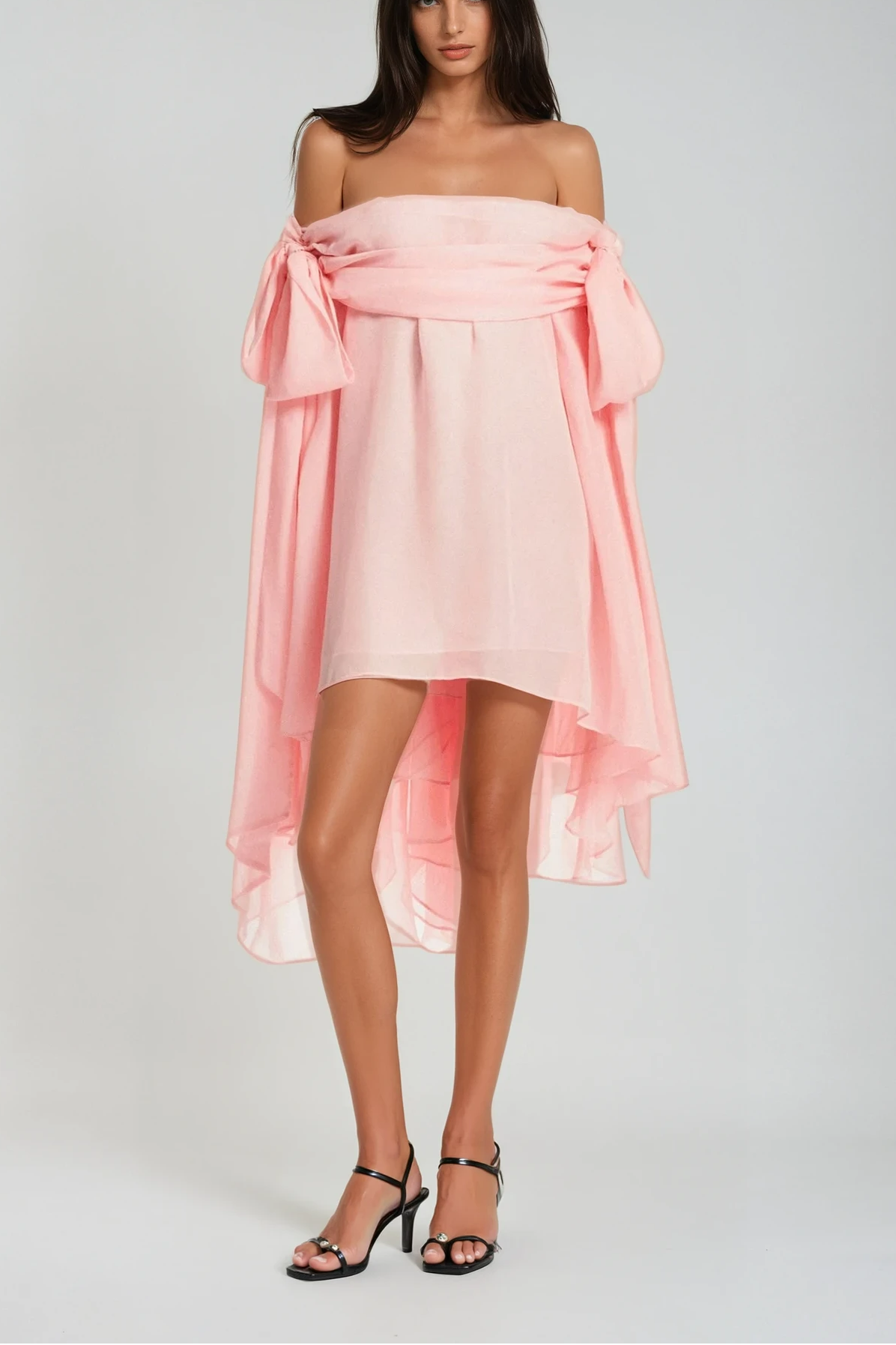 Pink Off Shoulder Mini Dress & Shorts Set Avalabel