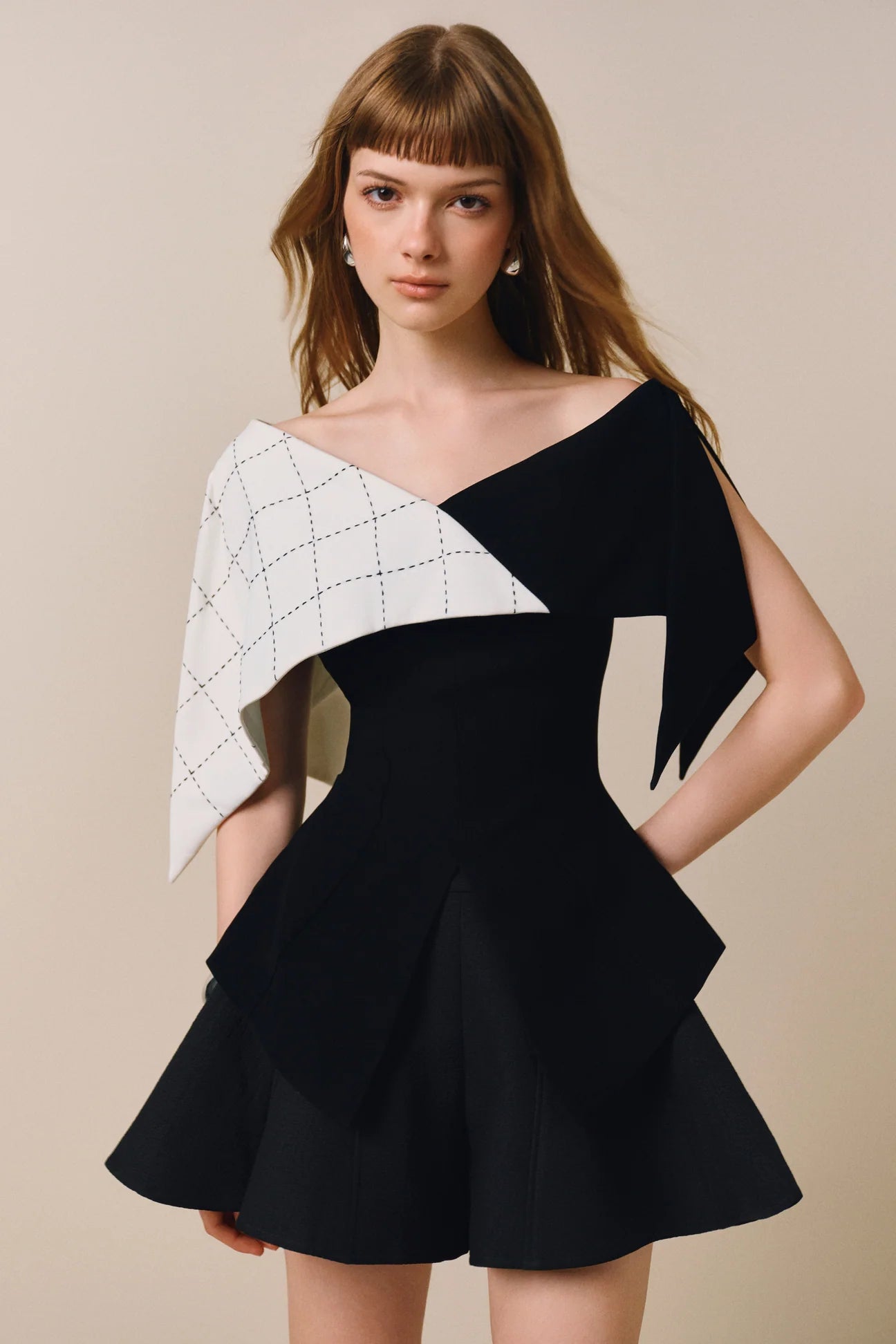 Two-Tone Top Wide-Leg Shorts Two Piece Set Avalabel