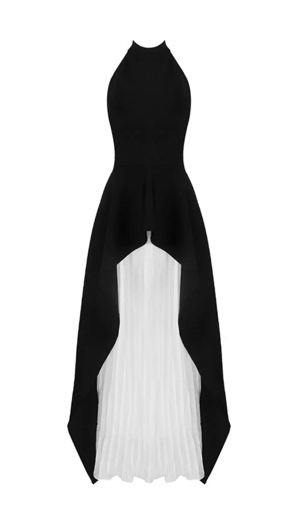 BANDAGE HIGH NECK PLEATED PEPLUM MAXI DRESS Avalabel