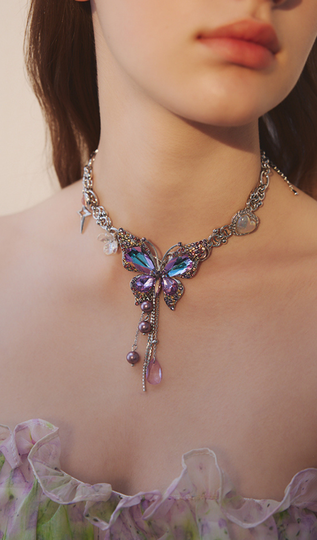 Teardrop Tassel Butterfly Necklace Avalabel