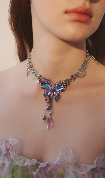 Teardrop Tassel Butterfly Necklace Avalabel